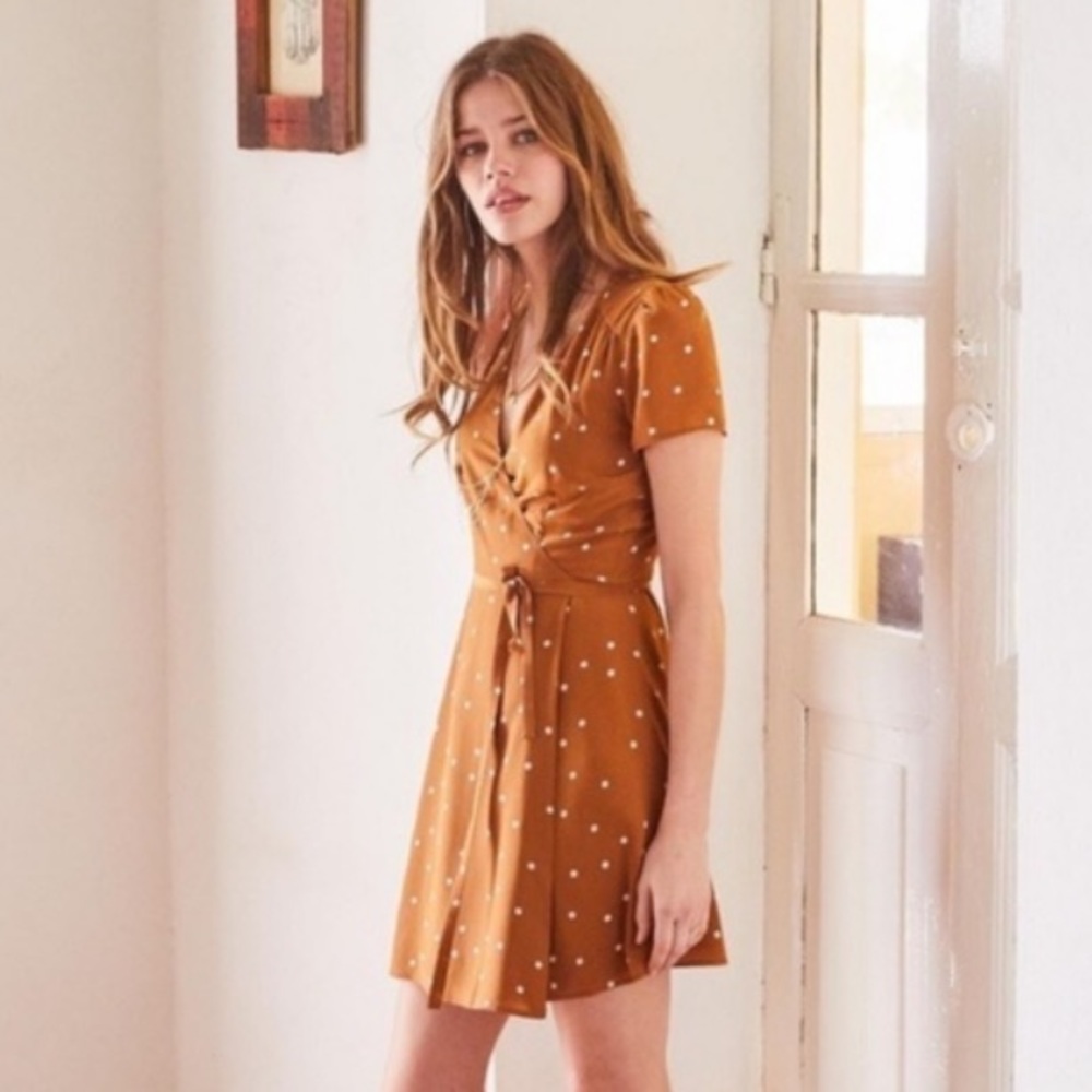 Sezane Silk Polka Dot Wrap Dress